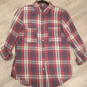 Charlotte Russe studded flannel